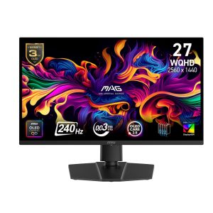 Монитор MSI MAG 271QP QD-OLED X28 Gaming Monitor, 26.5", 0.03ms, 280Hz, 2560x1440, G-SYNC, AMD FreeSync Premium Pro, AI Vision, Console Mode, ClearMR 15000, HDR True Black 400, Type-C(15W PD), DP(1.4a), 2xHDMI(2.1), Pivot, Heigh Adj., VESA 100, Black, 8.2