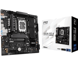 ASROCK MB Desktop B860M Pro-A, S.1851, 4x DDR5, 1x PCIe 5.0 x16, 1x PCIe 4.0 x4, 1x Blazing M.2, 2x Hyper M.2, 4x SATA3, 2x USB-C, 5x USB 3.2, 6x USB 2.0, 1x RJ-45 2.5GB Lan, 1x HDMI, 1x DP 1.4, mATX