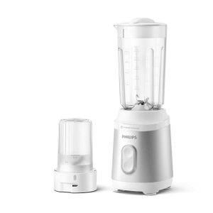 PHILIPS Mini Blender Series 3000 350W ProBlend 2 speed settings white and silver