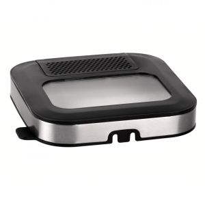 Фритюрник Elite ЕDF-1102, 1200W, 2.5 л, 150-190C, Прозорец за наблюдение, Филтър против миризми, Термостат, Инокс/черен
