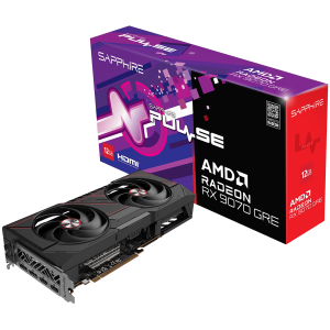 Видео карта SAPPHIRE PULSE AMD Radeon RX 9070 GRE OC GPU, 12GB GDDR6, 192 bit, 2xHDMI, 2xDP