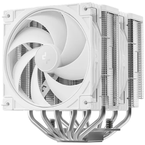 DeepCool AG620 G2 WH, CPU Air Cooler, 2x120mm PWM Fan, TDP 270W, 6 Heatpipes, White, LGA1851/1700, AMD AM5/AM4, 129x136x159 mm(LxWxH), 2Y, R-AG620-WHNPMG2-G