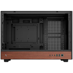 DeepCool CH260 WOOD, Mini Tower, Mini-ITX/Micro-ATX, 2xUSB3.0, 1xType-C Gen 2, 1xAudio, Mesh Panel, Black, 2Y, R-CH260-BKNWM0-G-1