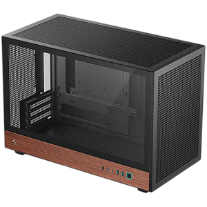 DeepCool CH260 WOOD, Mini Tower, Mini-ITX/Micro-ATX, 2xUSB3.0, 1xType-C Gen 2, 1xAudio, Mesh Panel, Black, 2Y, R-CH260-BKNWM0-G-1