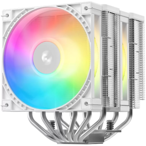DeepCool AG620 G2 WH ARGB, CPU Air Cooler, 2x120mm PWM ARGB Fan, TDP 270W, 6 Heatpipes, White, LGA1851/1700, AMD AM5/AM4, 129x136x159 mm(LxWxH), 2Y, R-AG620-WHAMMG2-G