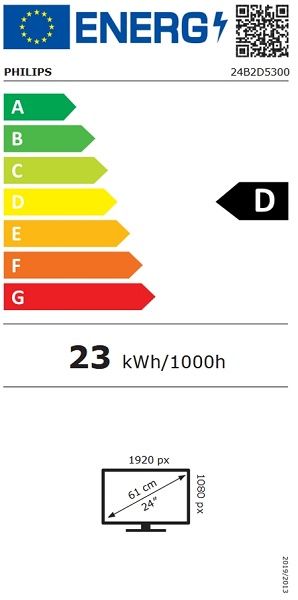Монитор PHILIPS 24B2D5300/00, 2 x 23.8" IPS, FullHD (1920x1080) 120Hz, 16:9, 4ms, 300cd/m2, 1500:1, Adaptive Sync, Speaker 2x3W, 2xHDMI, USB hub, Black