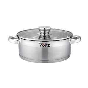 Тенджера Oliver Voltz OV51210Q24, 3.9 л, 24 x 9 см, Плитка, Индукция, Дебело дъно, Инокс