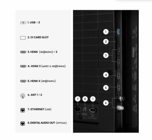 Телевизор Hisense 55" E7S Pro, 4K Ultra HD 3840x2160, QLED, Quantum Dot, 144Hz, HDR 10+ adaptive, HLG, Dolby Vision, DTS Virtual X, Smart TV, WiFi 5GHz, WiFi Direct, BT, Anyview Cast, 3xHDMI, 2xUSB, LAN, CI+, DVB-T2/C/S2, Black