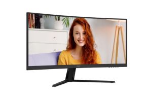 Монитор AOC CU34B3E, 34" Curved 1500R, VA, WLED, 3440x1440@120Hz, 4ms GtG, 1ms MPRT, 300cd m/2, 3500:1, 50M:1 DCR, Adaptive Sync, FlickerFree, Low Blue Mode, Tilt, HDMI, DP