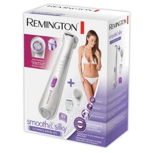 Дамски бикини тример Remington Smooth and Silky WPG4035, 0.00-6 мм, 30 мин работа, 3 приставки, Безжичен, Бял