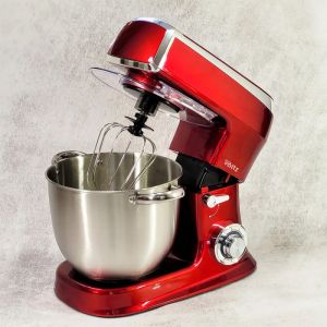 Планетарен миксер Oliver Voltz OV51115A, 2100W, 7.5 литра, 6 скорости + Pulse, 3 бъркалки, Червен