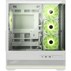 MSI MAG PANO 110R PZ WHITE, Mid-Tower, ATX/M-ATX/ITX, 2x USB 3.2, 1x USB Type-C 20Gbs, 1x Audio/Mic, LED Button, ARGB Hub, 4x 120mm ARGB Fans, ARGB Fan Hub, Mesh Panel, Tempered Glass, White