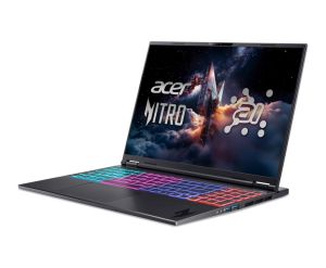 Лаптоп Acer Nitro 16S AI, AN16S-61-R44A, AMD Ryzen 7 350 (up to 5.0GHz, 16MB), 16" WQXGA (2560x1600) IPS 180Hz, 1*16GB DDR5 (1 slot free), 1024GB PCIe NVMe SSD, GeForce RTX 5070 8GB GDDR7, FHD Cam, WiFi 6E, BT 5.3, No Os, Black
