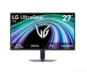 Монитор LG 27G523B-B, UltraGear G5, 27" IPS, AG, 200Hz, 1ms GtG, 1000:1, 300cd/m2, sRGB 95%, Full HD 1920x1080, HDR 10, AMD FreeSync, DisplayPort, Headphone Out, Reader mode, Black Stabilizer, Tilt, Black