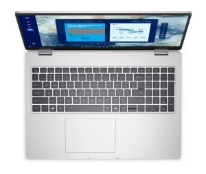 Лаптоп Dell Pro 16 PC16250, Intel Ultra 7 255U (12 TOPS NPU, 12 cores, up to 5.2 GHz), 16" FHD+(1920x1200) 300nits AG, 32 GB: 1x32 GB, DDR5, 5600 MT/s, 1 TB SSD, Intel Graphics, FHD HDR IR Cam and Mic, Wi-Fi 6E, FPR, Backlit Kb, Win11 Pro, Platinum silver