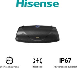 Аудио система Hisense, WeBoom, Party speaker 2.0 Ch., 140W, BT, 20h play,IP67 Water and Dust Proof,Ambient Light,Dual-way Strap,Built-in Powerbank,Black