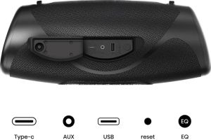 Аудио система Hisense, WeBoom, Party speaker 2.0 Ch., 140W, BT, 20h play,IP67 Water and Dust Proof,Ambient Light,Dual-way Strap,Built-in Powerbank,Black