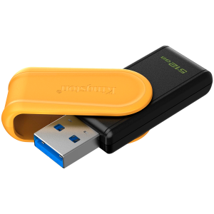 Kingston 512GB Portable USB 3.2 Gen 1 DataTraveler Exodia S (Black/Yellow)