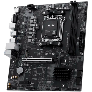 MSI PRO B850M-E EVO, mATX, Socket AM5, 2x DDR5 Dual Channel up to 8200(OC)MHz, 1x PCIe x16 slot, 1x M.2 slot, 4x USB 5Gbps, 2x USB 2.0, HDMI, VGA, 7.1 HD Audio, 2.5G LAN, 3Y