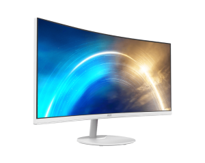 Монитор MSI PRO MP341CQW V1, 34" VA Curved 1500R, UWQHD (3440 x 1440) 100Hz, 21:9, 1ms, 300 cd/m², 3000:1, AMD FreeSync, Speaker 2x2W, 2xHDMI, DP, White