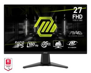 Монитор MSI MAG 275F (9S6-3CE21M-031), 27" Rapid IPS, FullHD (1920x1080) 180Hz, 16:9, 0.5ms, 250cd/m2, 1000:1, Adaptive-Sync, 2xHDMI, DP, Black