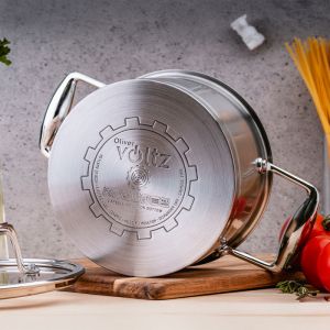 Тенджера Oliver Voltz OV51210P24 Berlin Premium Collection, 24 см, 6.1 л, Неръждаема стомана 18/10, Индукция, Инокс