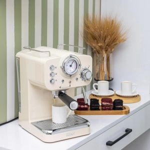 Еспресо машина ZILAN ZLN2992, 1100W, 15 bar, 1.25 л, Двойно приготвяне, Портафилтър, Топла и студена млечна пяна, Регулиране на темп, Кремав