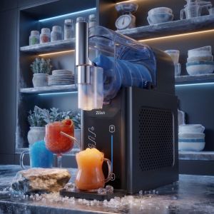 Машина за ледени десерти сорбе Zilan ZLN4819, 200W, 2 л, 5 автоматични програми, Контрол на консистенцията, Самопочистване, LED, Черен