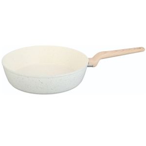 Дълбок тиган Voltz Nice OV54419E28D, 28x6.8 см, Мраморно покритие, Индукция, Кремав меланж