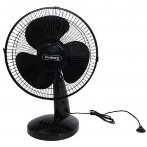 Настолен вентилатор Rosberg R51760B12, 30W, 30 см, 3 степени, Накланяне, Черен