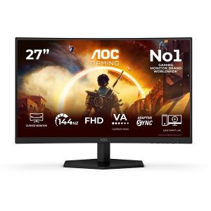 Монитор AOC C27G42FE, 27'' VA Curved 1500R, FullHD (1920x1080) 180Hz, 16:9. 0.5 ms, 300 cd/m², 4000:1, Adaptive Sync, HDMI, DP, Black/Red