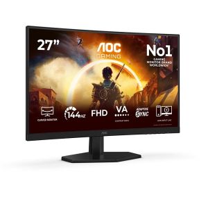 Монитор AOC C27G42FE, 27'' VA Curved 1500R, FullHD (1920x1080) 180Hz, 16:9. 0.5 ms, 300 cd/m², 4000:1, Adaptive Sync, HDMI, DP, Black/Red