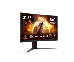 Монитор AOC C32G4Z, 31.5" Curved 1500R, VA, WLED, 1920x1080@260Hz (OC, Native 240Hz), 4ms GtG, 0.3ms MPRT, 300cd m/2, 3500:1, Adaptive Sync, FlickerFree, Anti Blue Light, 5Wx2, Tilt, Height Adjust, Swivel, 2xHDMI, DP