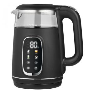 Електрическа кана Oliver Voltz OV51230AF, 2200W, 1.7 л, 4 режима, 13 темп. настройки, LCD дисплей, Сензорен контрол, Черен/Сребрист