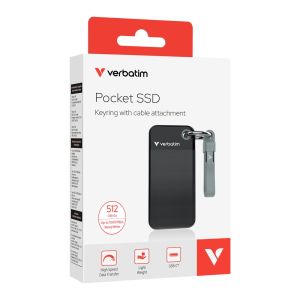 Твърд диск Verbatim Pocket SSD USB 3.2 Gen 2 512GB Black/Grey