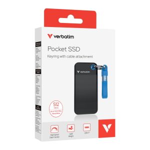 Твърд диск Verbatim Pocket SSD USB 3.2 Gen 2 512GB Black/Blue