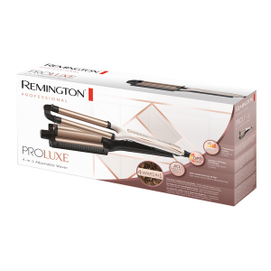 Ретро преса Remington CI91AW PROluxe, За 4 различни вида вълни, 150-210C, Керамично покритие, Бял/черен