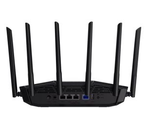 Рутер AsusTUF Gaming, BE6500 Dual Band WiFi 7 Router, 4K-QAM, Multi-Link Operation (MLO), Quad 2.5GbE port, Mobile Game Mode, Gear Accelerator, Gaming Port, Open NAT, Smart Home Master, Subscription-Free Security,  AiMesh support, 4G/5G Auto Mobile Tether