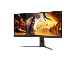 Монитор AOC CU34G4CA, 34" Curved 1500R, Fast VA, WLED, 3440x1440@180Hz, 1ms GtG, 0.5ms MPRT, 450cd m/2, 3000:1, Adaptive Sync, FlickerFree, Low Blue Light, Tilt, Height Adjust, Swivel, 2xHDMI, DP, USB hub