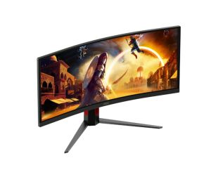 Монитор AOC CU34G4CA, 34" Curved 1500R, Fast VA, WLED, 3440x1440@180Hz, 1ms GtG, 0.5ms MPRT, 450cd m/2, 3000:1, Adaptive Sync, FlickerFree, Low Blue Light, Tilt, Height Adjust, Swivel, 2xHDMI, DP, USB hub