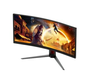 Монитор AOC CU34G4CA, 34" Curved 1500R, Fast VA, WLED, 3440x1440@180Hz, 1ms GtG, 0.5ms MPRT, 450cd m/2, 3000:1, Adaptive Sync, FlickerFree, Low Blue Light, Tilt, Height Adjust, Swivel, 2xHDMI, DP, USB hub