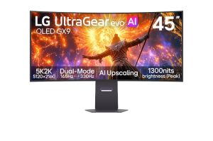 Монитор LG 45GX950B-B, 44.5" UltraGear evo OLED, MLA+,0.03 ms, QHD 5K2K (5120x1440), Dual-Mode (5K2K 165Hz ? QHD 330Hz),275 cd/m2,1500000:1,NVIDIA G-Sync,AMD FreeSYnc,USB Type-C,PD 90W,HDR 400,HDMI, DP, 2x7W,PIP,PBP,Tilt,Height,Swivel, Black