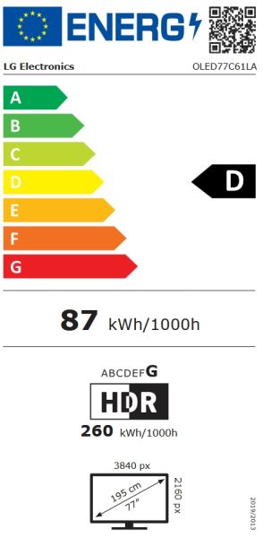 Телевизор LG OLED77C61LA, 77" OLED evo, 4K (3840 x 2160), DVB-C/T2/S2, Alpha 11 AI 4K Gen3, 120Hz Native (VRR 165Hz), ThinQ AI, HDR10, NVIDIA G-SYNC, AMD FreeSync, Dolby Vision, Dolby Atmos, AI Agent, Wi-Fi 6E, Bluetooth, eARC (HDMI 2), USB, Airplay 2, CI