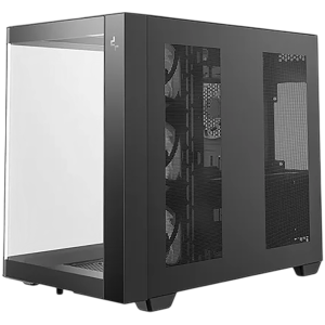 DeepCool CG530U 4F, Mid Tower, Mini-ITX/Micro-ATX/ATX, Rear Connector support, 2xUSB3.0, 1xType-C Gen 2, 1xAudio, 3x120mm ARGB Reverse Fan, 1x120mm ARGB Fan, Tempered Curved Glass, Mesh Panel, Black, 2Y, R-CG530U-BKAGA4-G