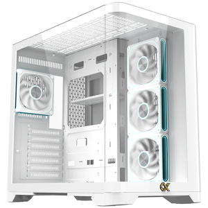 Crystal Storm Arctic V2 EN49408 (WH,EATX,U3+U2,Front Curved & Left TG,3PCS J22A PWM Arctic Reverse & 1PC J22A PWM Arctic,ARGB PCB)