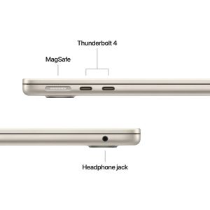 Лаптоп Apple MacBook Air 13.6: Apple M5 chip with 10-core CPU and 10-core GPU, 24GB, 1TB SSD - Starlight