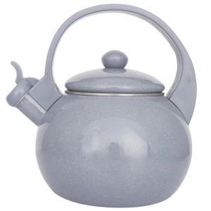 Свирещ чайник Kinghoff KH 2079, 2 л, Емайлирана вътрешност, Индукция, Сив