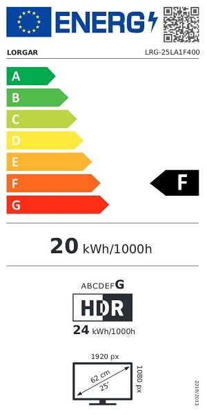 Монитор LORGAR PRO 25LP1 (LRG-25LA1F400-WH), 24.5" Flat IPS, FullHD (1920x1080) 400Hz, 16:9, 0.5ms, 400cd/m2, 1000:1, Adaptive Sync, 2xHDMI, 2xDP, White