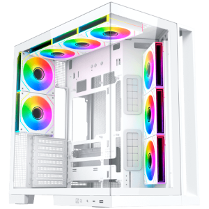 Aqua 7 Arctic EN49033 (WH,EATX,U3 & Type C,2PCS TG,6PCS H22A PWM WH Reverse & 2PCS H22A PWM WH,ARGB & PWM Remote Control Box)