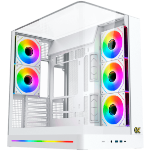 Pano II Arctic EN48425 (WH,U3x2+Type C,Curved TG,6PCS H22A WH Reverse & 2PCS H22A WH,ARGB & PWM Remote Control Box)